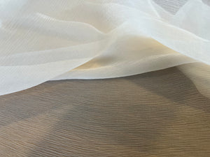 White 100% Silk Crinkle Georgette.   1/4 Metre Price