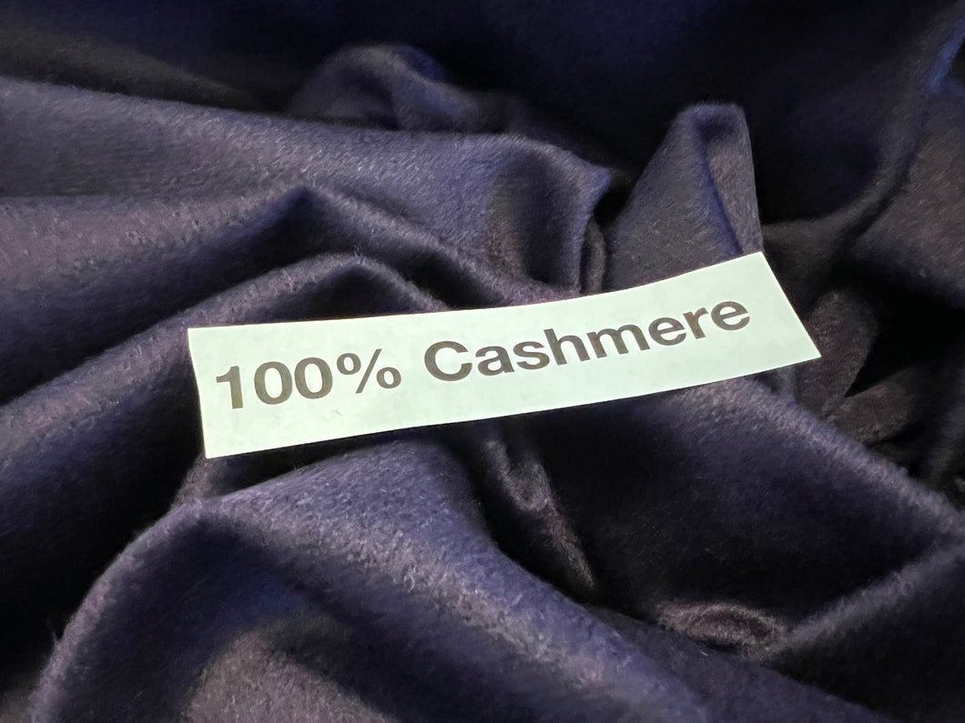 Exclusive Designer Eggplant 100% Cashmere.   1/4 Metre Price