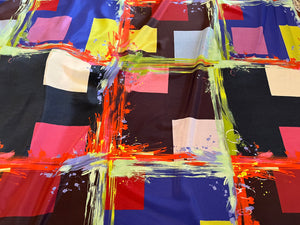 Multicoloured Paint Splatter 100% Silk Crepe de Chine.   1/4 Metre Price