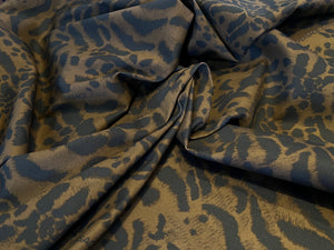 Designer Caramel Brown Leopard 100% Cotton Denim    1/4 Meter Price