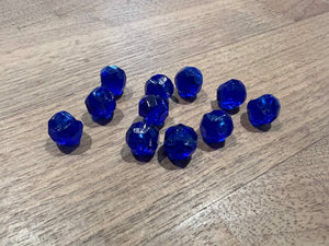 Beveled Royal Blue Glass Ball Button.   Price per Button