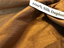 Load image into Gallery viewer, Rustic Copper 100% Dupioni Silk.   1/4 Metre Price