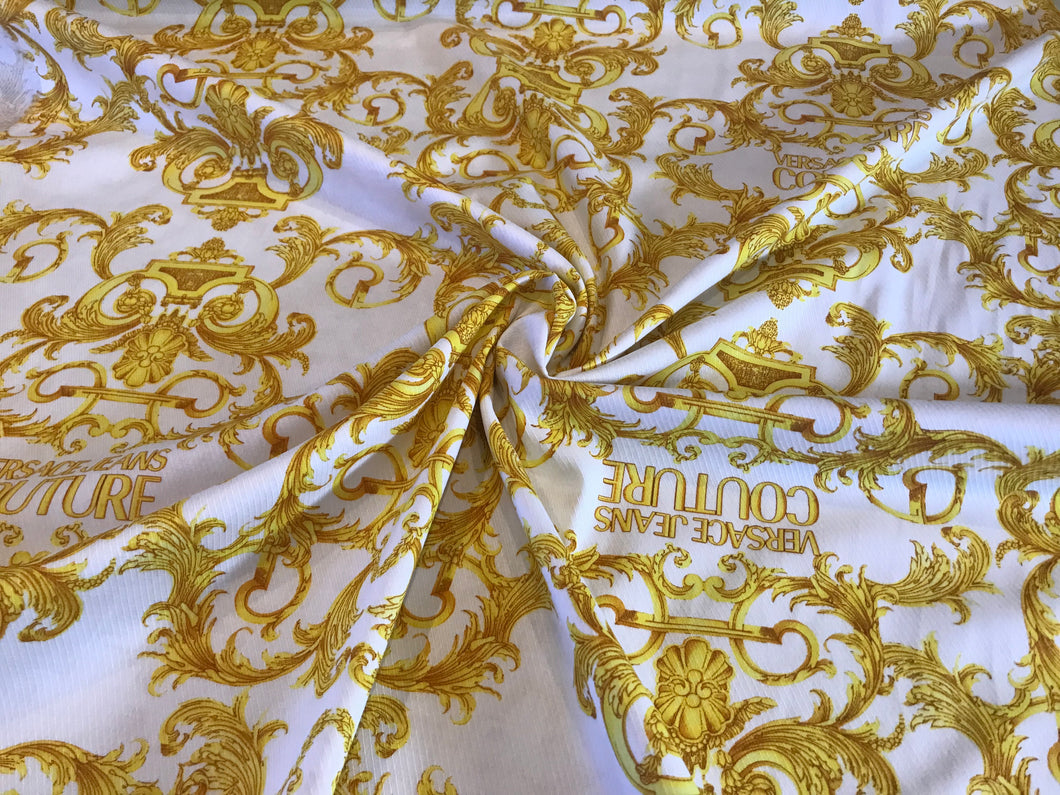 Designer Gold Royalty Baroque 100% Cotton Shirting.    1/4 Metre Price