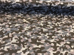 Grey Camouflage 100% Cotton     1/4 Meter Price