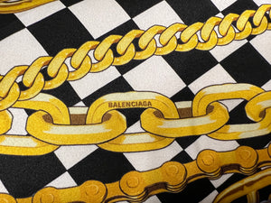 Designer Gold Chain 100% Silk Scrunchie