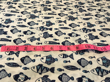 Load image into Gallery viewer, Digital Blue &amp; White Fantastic Fish 100% Cotton Lawn.   1/4 Metre Price