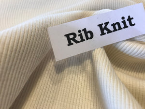 Ivory Tubular Ribbing Knit.   1/4 Metre Price