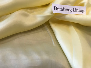 Light Yellow Bemberg Lining.    -    1/4 Metre Price