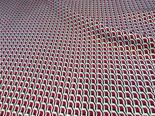 Load image into Gallery viewer, Designer Fuchsia &amp; Navy Geometric 100% Silk Twill.    1/4 Metre Price