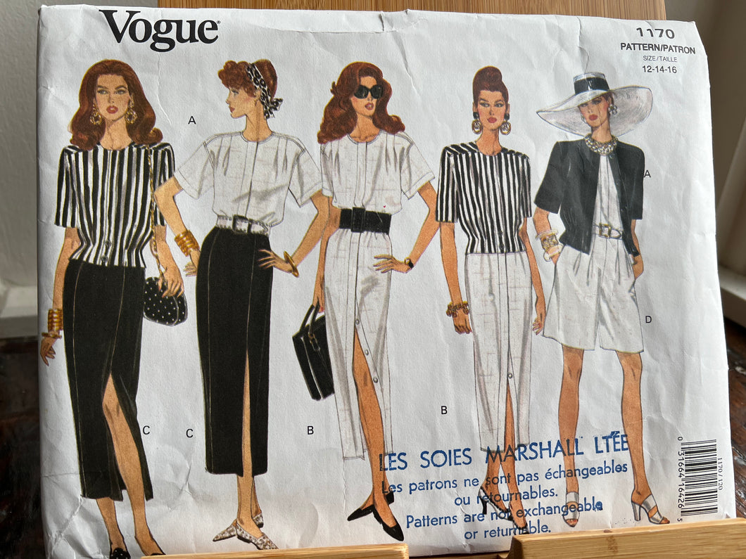 Vintage Vogue #1170 Size 12-14-16