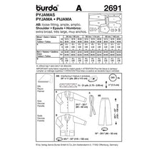 Load image into Gallery viewer, Burda #2691 Sewing Pattern Size 12 - 22 (W). 34-44 (M)