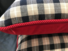 Load image into Gallery viewer, Plaid Piped Pillow Cover