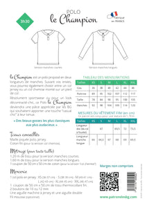 BG Sewing Patterns - The Champion *** French Version ***