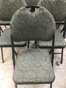 Cloth covered Folding Chairs.  6x Available