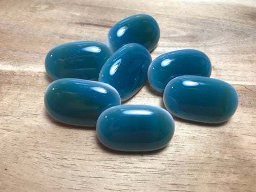 Teal Oval Glass Button
