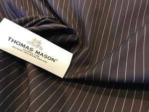 Brown Pinstripe Thomas Mason 100% Cotton Shirting