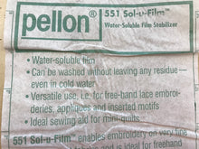 Load image into Gallery viewer, Pellon SOL-U-FILM Water Soluble Stabilizer