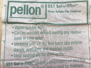 Pellon SOL-U-FILM Water Soluble Stabilizer