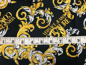 Italian Designer Baroque 100% Black Cotton Shirting