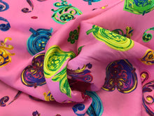 Load image into Gallery viewer, Italian Designer Scroll &amp; Hearts 100% Viscose     1/4 meter price