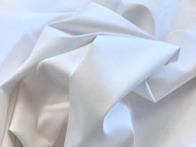 Load image into Gallery viewer, White Cotton Sateen 97% Cotton 3% Spandex.   1/4 Metre Price