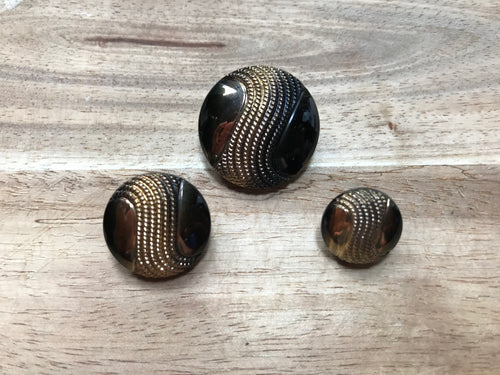 Bronze Textured Swirl Glass Button