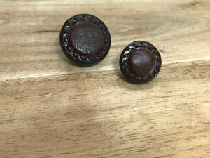 Brown Chain Leather Button
