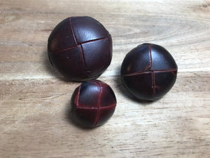 Wine Woven Leather Buttons