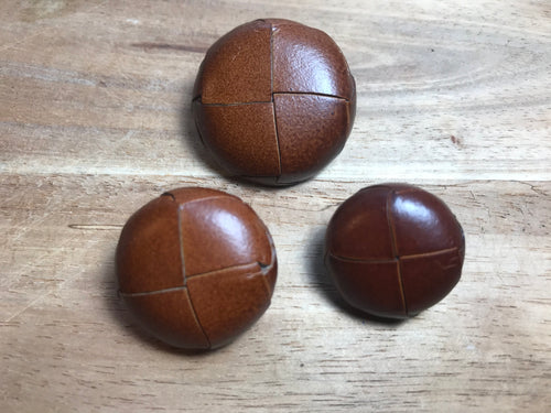 Light Brown Woven Leather Buttons