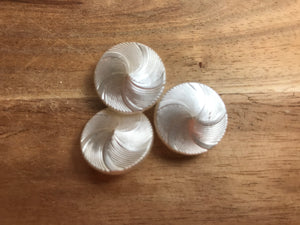 White Pinwheel Glass Button