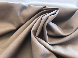 Lightweight Taupe 100% Cotton Broadcloth.    1/4 Meter Price