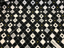 Load image into Gallery viewer, Designer Black &amp; White Checkerboard 100% Cotton Shirting     1/4 Meter Price