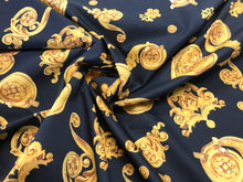 Load image into Gallery viewer, Italian Designer Scroll &amp; Hearts 100% Cotton Shirting   1/4 Meter Price