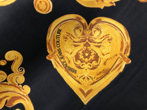 Italian Designer Scroll & Hearts 100% Cotton Shirting   1/4 Meter Price