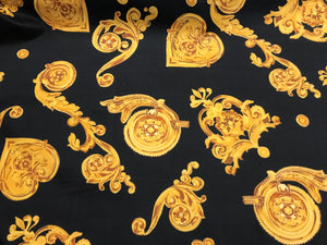 Italian Designer Scroll & Hearts 100% Cotton Shirting   1/4 Meter Price