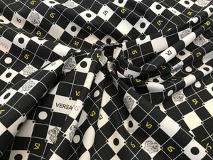 Designer Black & White Checkerboard 100% Cotton Shirting     1/4 Meter Price