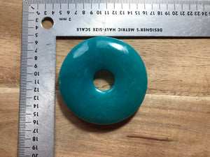 Turquoise Rondelle 2 1/8" x 1/4" & 1/2" Hole   Button Price
