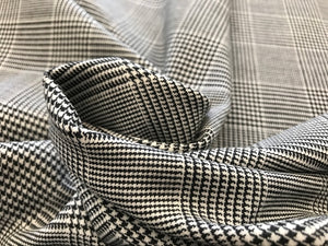 Black & White Plaid Stretch Wool     1/4 meter price