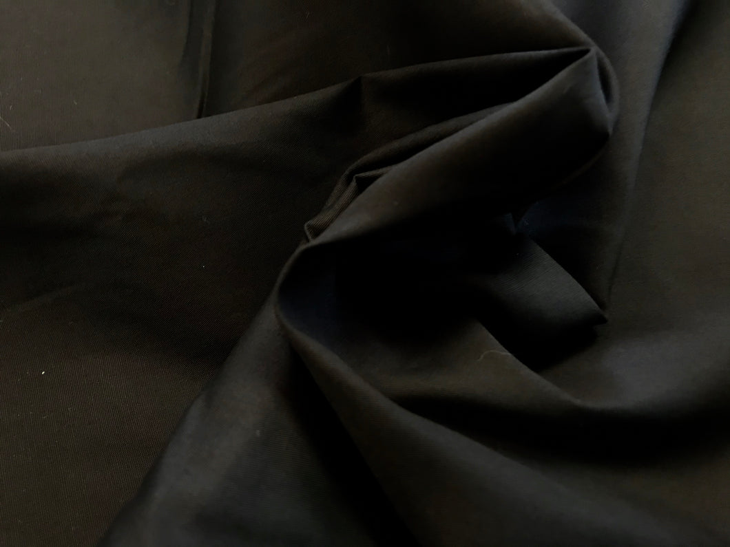 Black 100% Cotton Broadcloth.     1/4 Meter Price