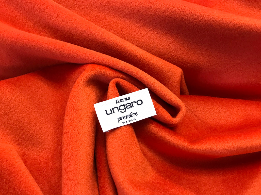 Designer 70% Wool 30% Cashmere Orange Coating     1/4 Meter price