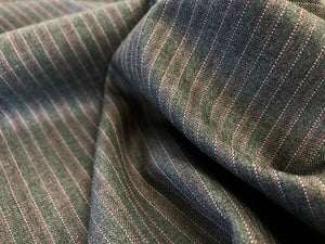 Pink and Grey Stripe 100% Wool Suiting.    1/4 meter price