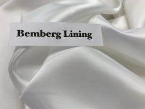 White Satin Bemberg.    1/4 Meter Price