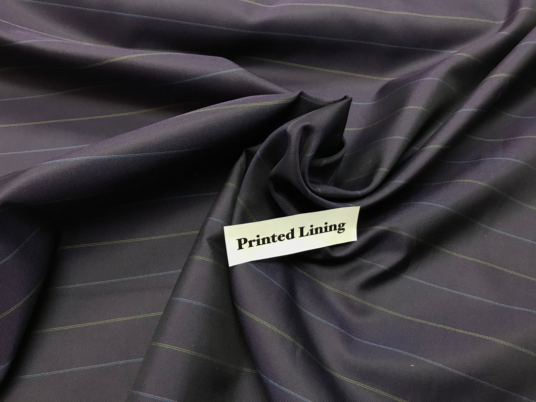 #992 Purple Pin Striped 100% Viscose Lining Remnant