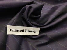 Load image into Gallery viewer, #992 Purple Pin Striped 100% Viscose Lining Remnant