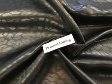 Load image into Gallery viewer, Black Jacquard Animal Print 100% Viscose Lining     1/4 Meter Price