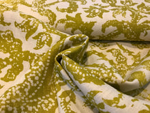 Load image into Gallery viewer, Large Scale Chartreuse Paisley 100% Linen      1/4 Meter Price