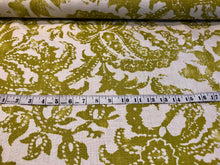 Load image into Gallery viewer, Large Scale Chartreuse Paisley 100% Linen      1/4 Meter Price