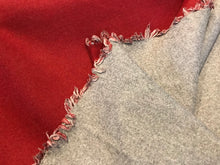 Load image into Gallery viewer, Reversible Grey &amp; Red 100% Wool Double Knit.     1/4 Meter Price