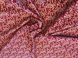 Liberty Tana Lawn Red Mitsi Valeria 100% Cotton.    1/4 Meter Price