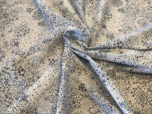Liberty Tana Lawn Adelajda Blue Stars 100% Cotton.     1/4 Meter Price